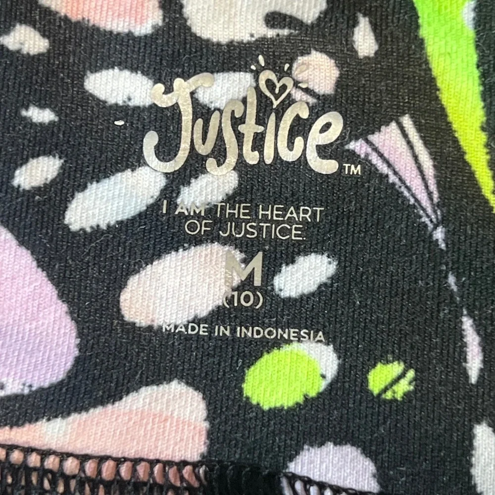 Justice Girls‎ Active Leggings Youth Size M (10) Butterfly Print Colorful